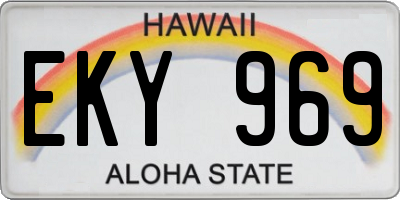 HI license plate EKY969