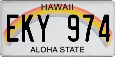 HI license plate EKY974