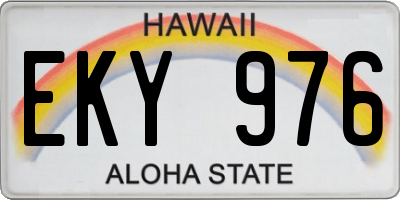 HI license plate EKY976
