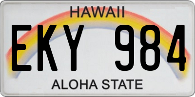 HI license plate EKY984