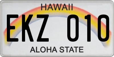 HI license plate EKZ010