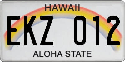 HI license plate EKZ012