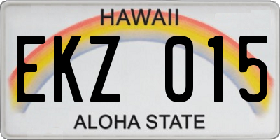 HI license plate EKZ015