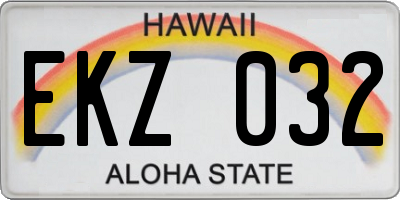 HI license plate EKZ032