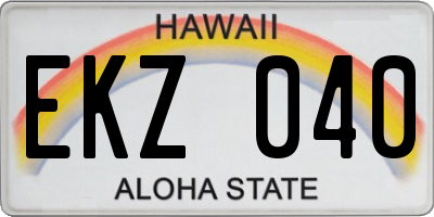 HI license plate EKZ040