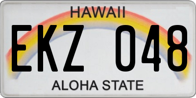HI license plate EKZ048