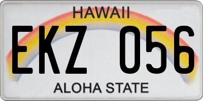 HI license plate EKZ056