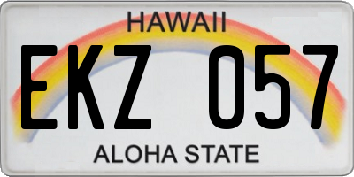 HI license plate EKZ057