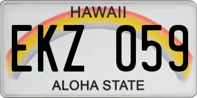 HI license plate EKZ059
