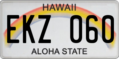 HI license plate EKZ060