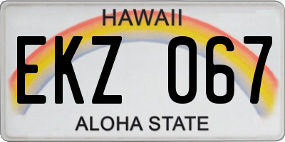 HI license plate EKZ067