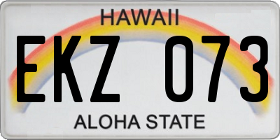 HI license plate EKZ073