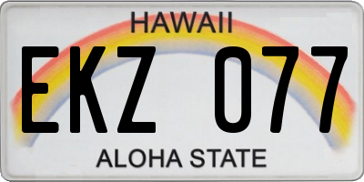HI license plate EKZ077