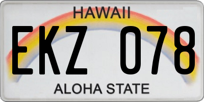 HI license plate EKZ078