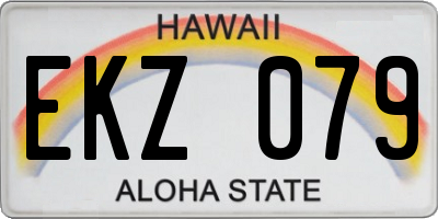 HI license plate EKZ079