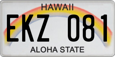 HI license plate EKZ081