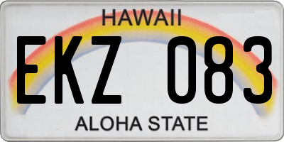 HI license plate EKZ083
