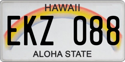 HI license plate EKZ088
