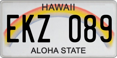 HI license plate EKZ089