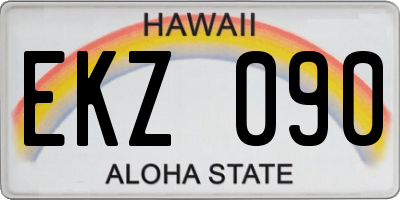 HI license plate EKZ090