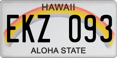 HI license plate EKZ093