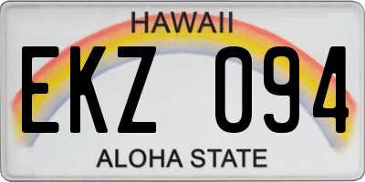 HI license plate EKZ094