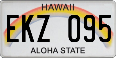 HI license plate EKZ095