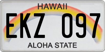 HI license plate EKZ097