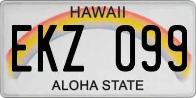 HI license plate EKZ099