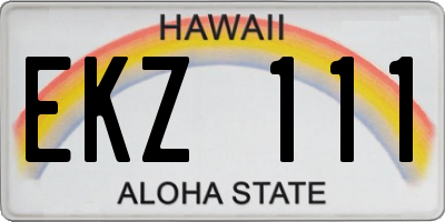 HI license plate EKZ111