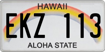 HI license plate EKZ113