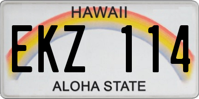HI license plate EKZ114