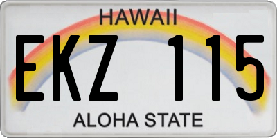 HI license plate EKZ115