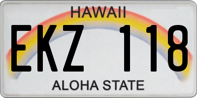 HI license plate EKZ118