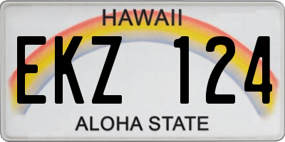 HI license plate EKZ124