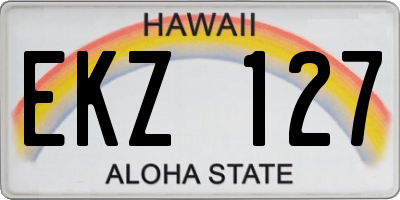 HI license plate EKZ127