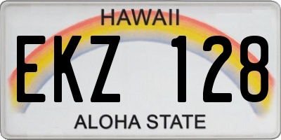 HI license plate EKZ128