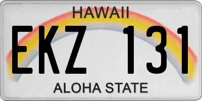 HI license plate EKZ131