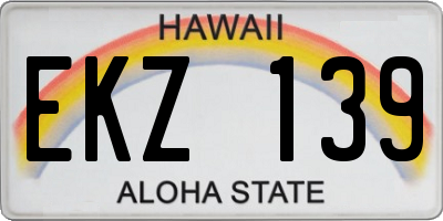 HI license plate EKZ139