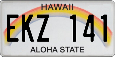 HI license plate EKZ141