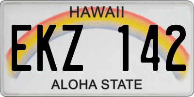 HI license plate EKZ142