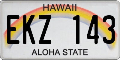 HI license plate EKZ143