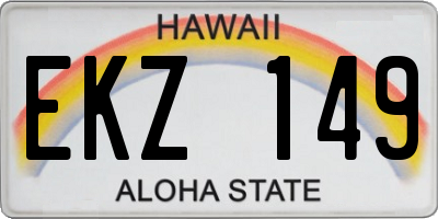HI license plate EKZ149