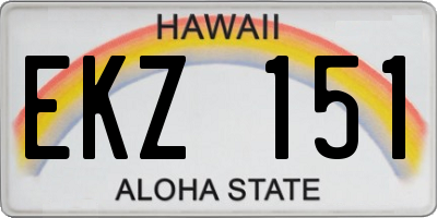 HI license plate EKZ151