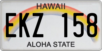 HI license plate EKZ158