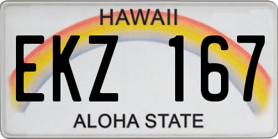 HI license plate EKZ167