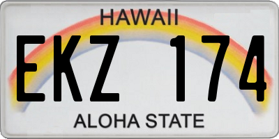 HI license plate EKZ174