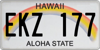 HI license plate EKZ177