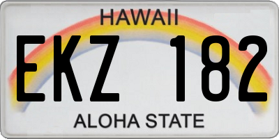 HI license plate EKZ182