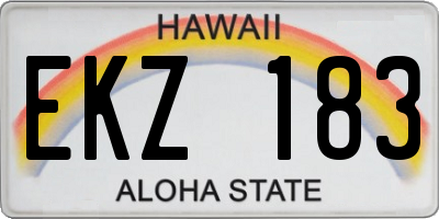 HI license plate EKZ183